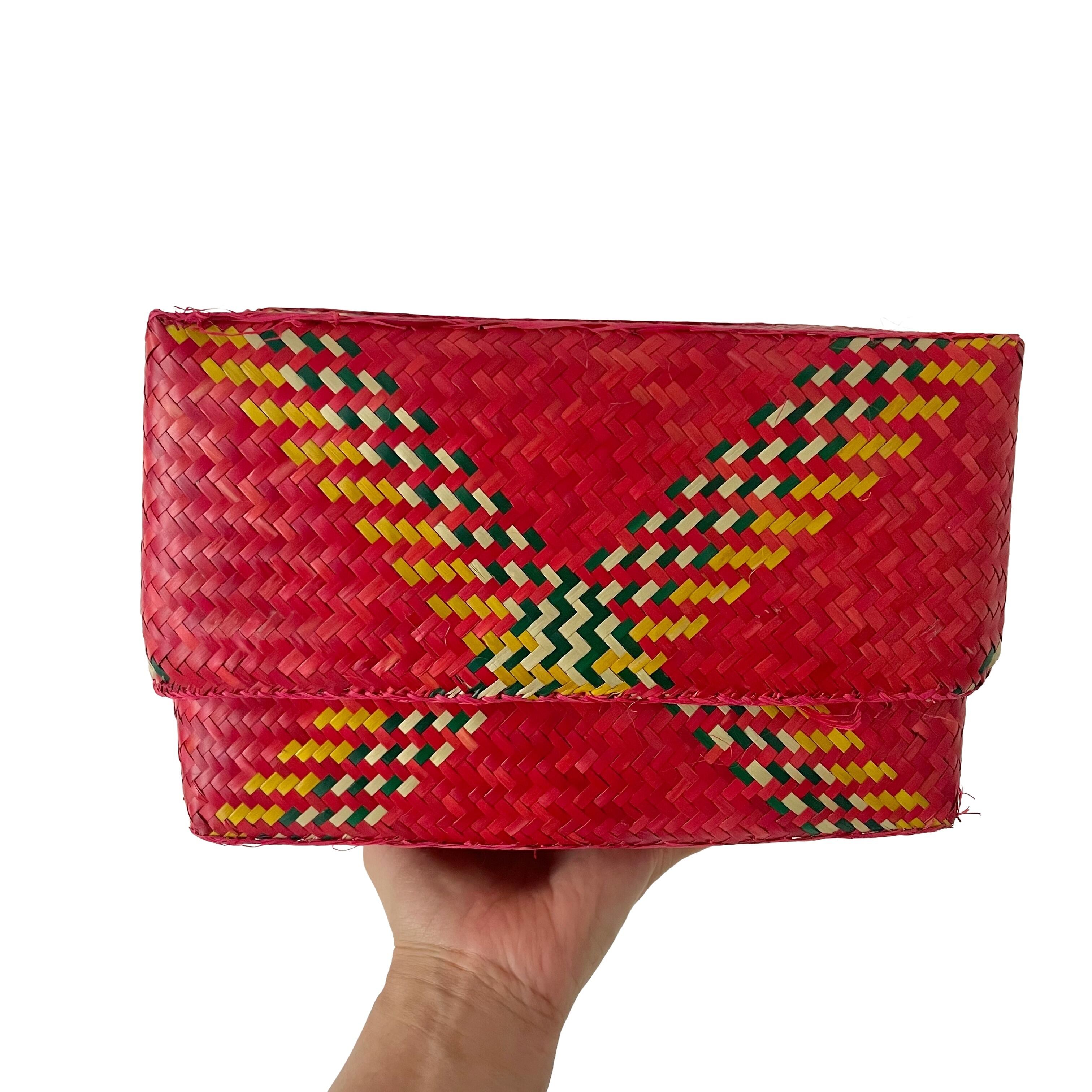 Rectangular colourful basket M w25.5cm×14.5cm×h16.5cm 四角カラフル