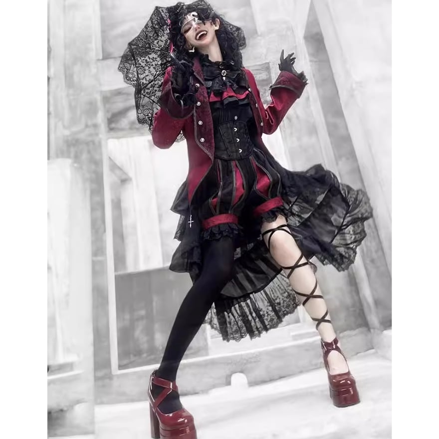 ゴスロリ・ロリータ衣装セット クラシック セットアップ ロリータ ゴスロリ風 ロリータファッション 【ゴスロリ】ゴシックロリータ 魔女風