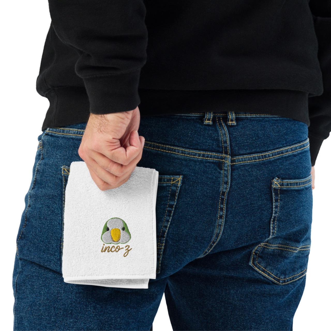 inco-z | 刺繍 今治ハンカチタオル オキナまる顔 design In00027