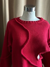 red color curve cotton remake knit-4451-12