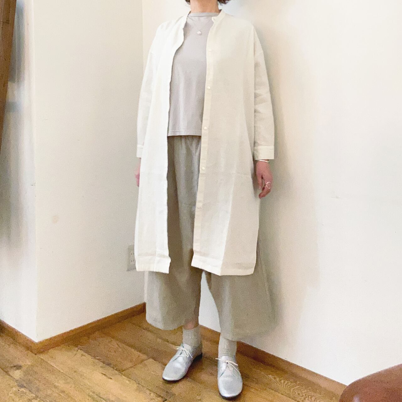 evam eva ウォーターリネンシャツワンピース water linen shirts  
