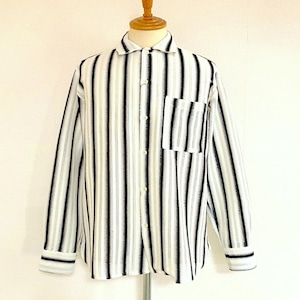 Crochet Regular Collar Shirts　Stripe