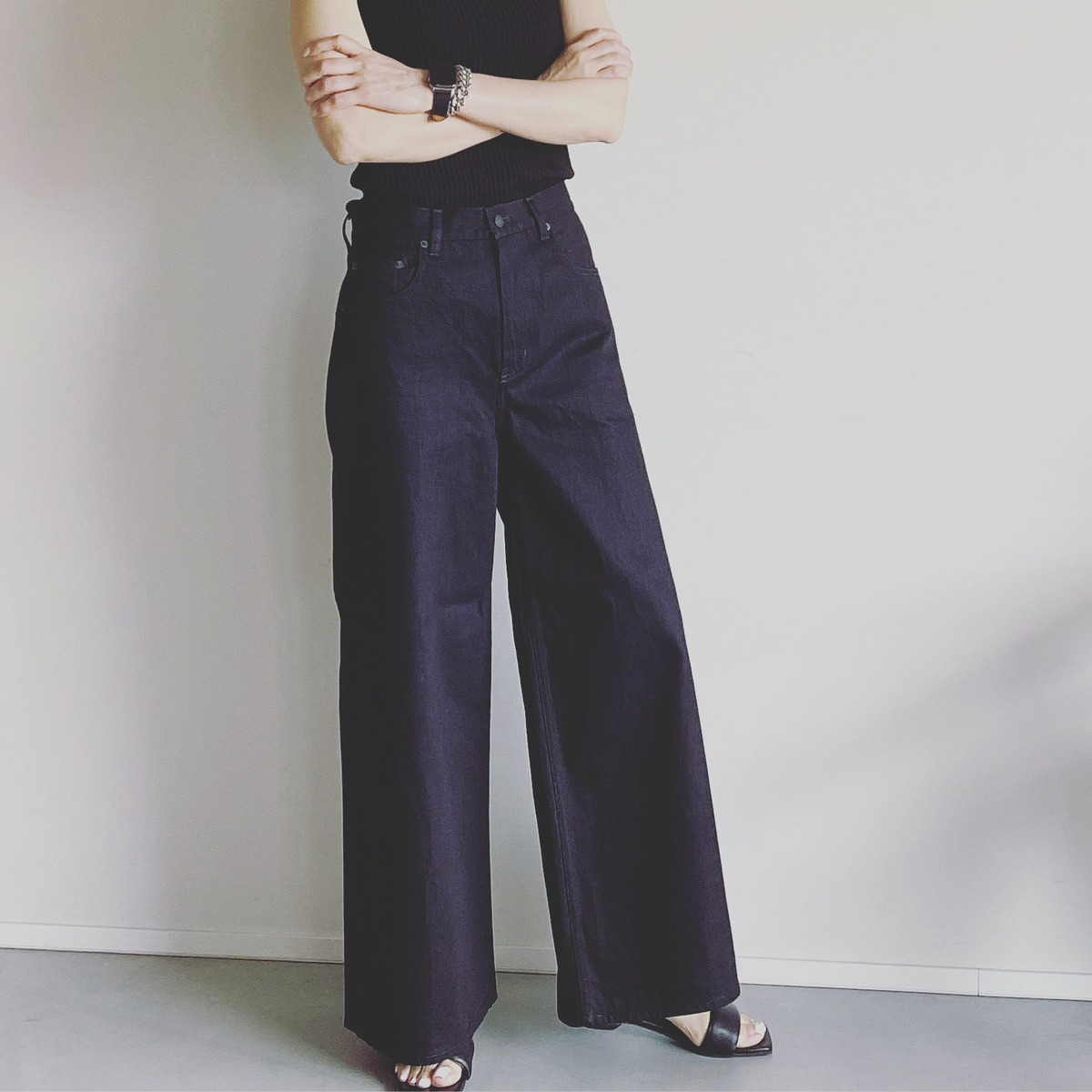 SALE＞WIDE DENIM（WB24312-BLACK）ワイドデニム | woadblue ONLINE STORE