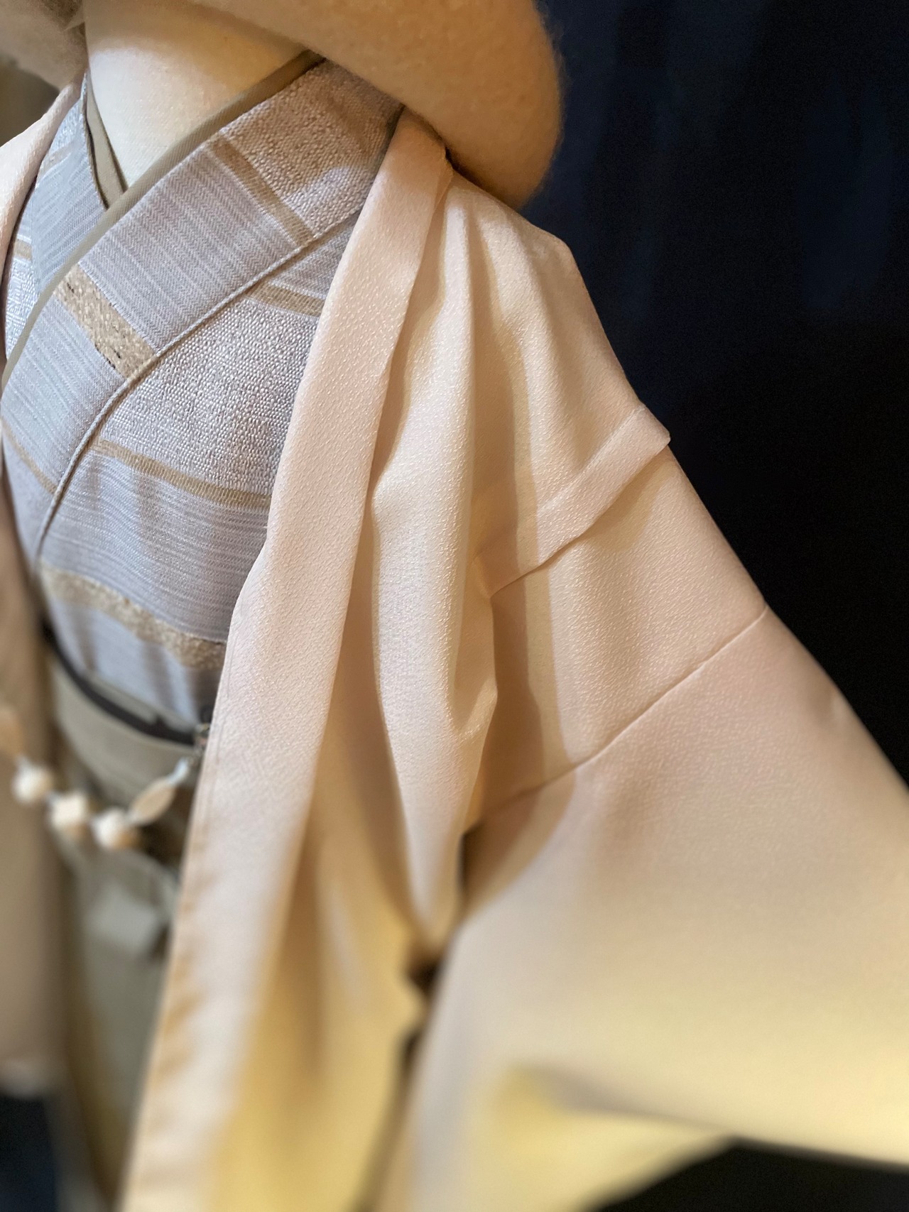 【受注製作】特急対応 親子リンクコーデ着物セット ナチュラルベージュ柄 着物・袴・裏地付き羽織 男の子の祝い着