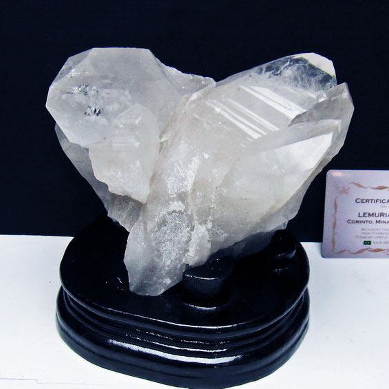 1.4Kg 水晶 クラスター 原石 ブラジル ミナスジェライス州 コリント産 レムリアンシード 一点物 台座付属 182-8093