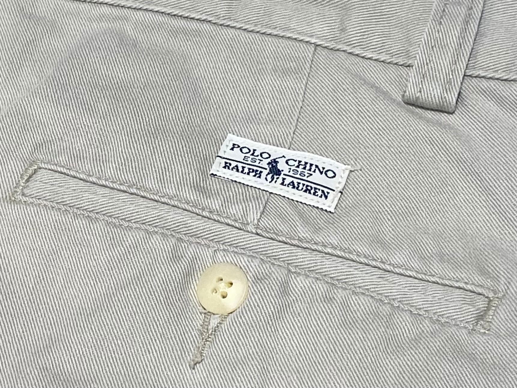 90s POLO RALPH LAUREN インプリーツ ツータック チノパン アイボリー