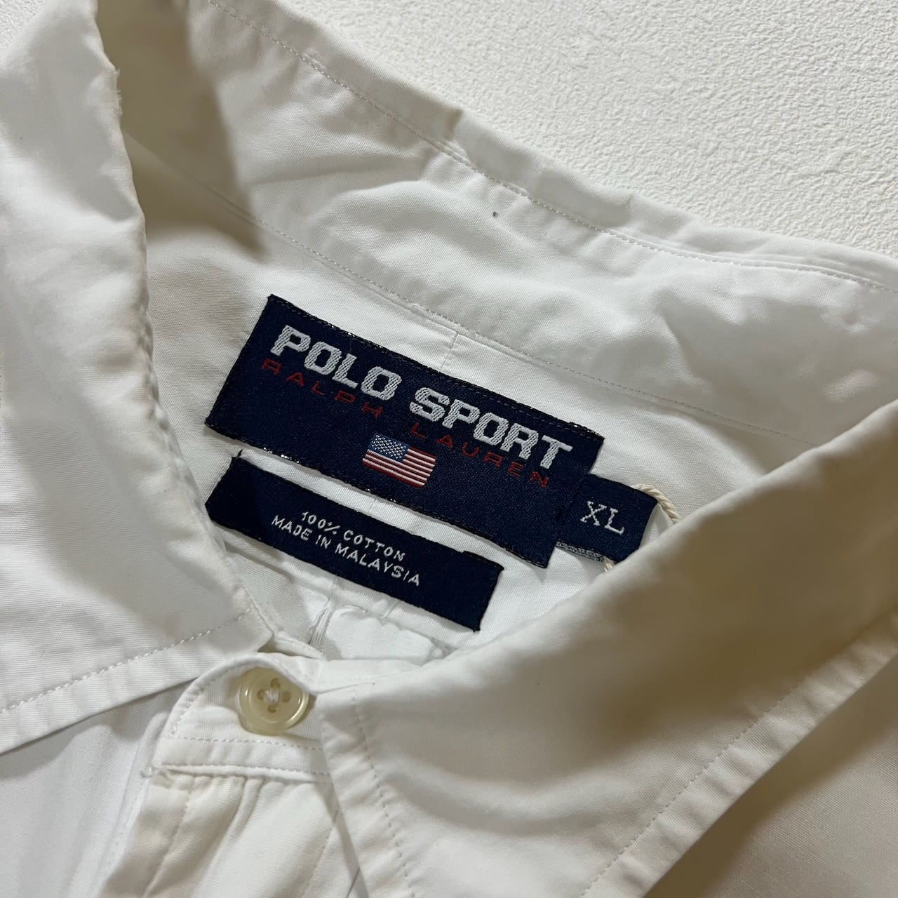 90sPOLO SPORT Ralph Lauren 長袖シャツ白 ホワイト 90s Ralph Lauren POLO SPORT 長袖シャツ ラルフローレン ホワイト XL