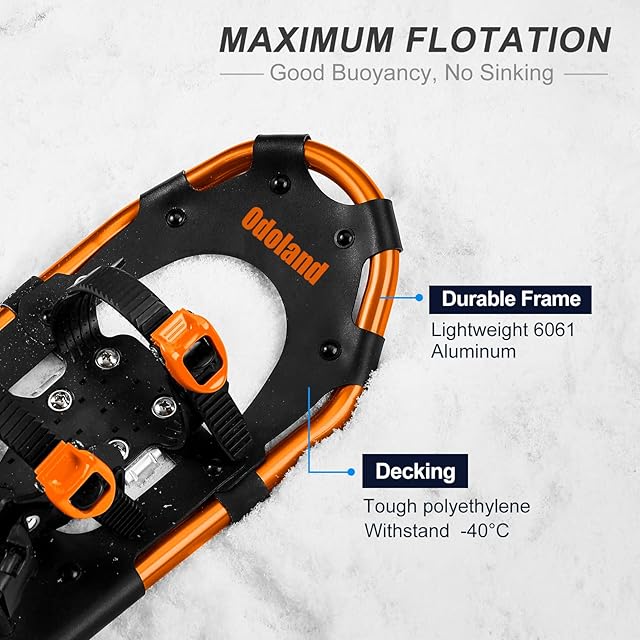 Odoland 4-In-1軽量スノーシューセット アルミスノーシュー