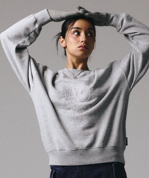 [PRENDA] BEADED APPLIQUE SWEATSHIRT GRAY