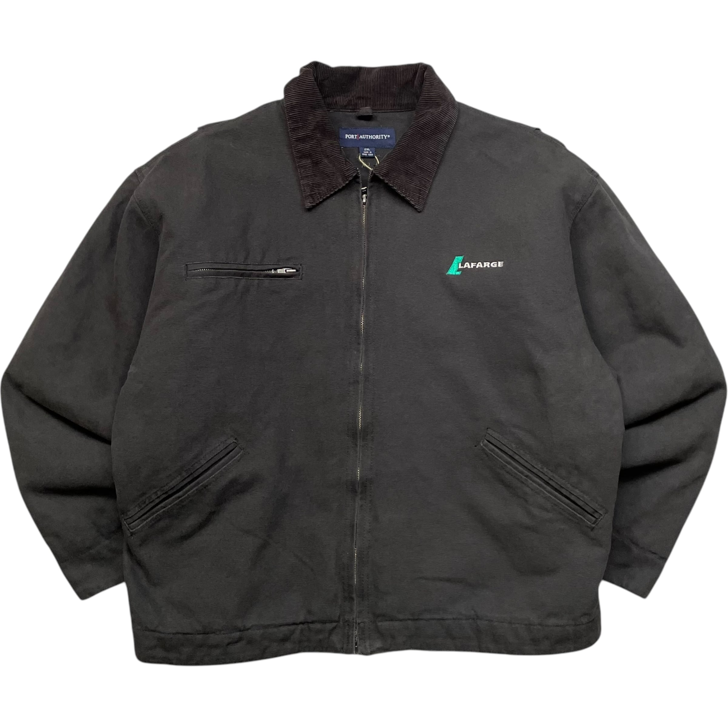 《XXL》 PORT AUTHORITY ダックジャケット デトロイトジャケット ブラック ワンポイント 刺繍 no.5708