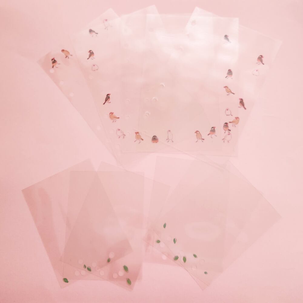 文鳥シール帳&フレークシールセット