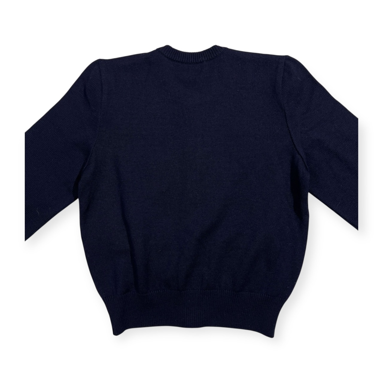 Leilian レリアン ワッペン刺繍 金ボタン ノーカラー ウールニット カーディガン サイズ 9 /レディース/ネイビー