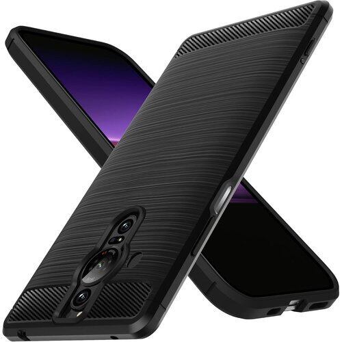 ケース TPU XQ-BE42 Xperia PRO-1 ブラック 耐衝撃 薄型 指紋防止 米軍MIL規格 保護カバー 落下防止 高耐久性 16