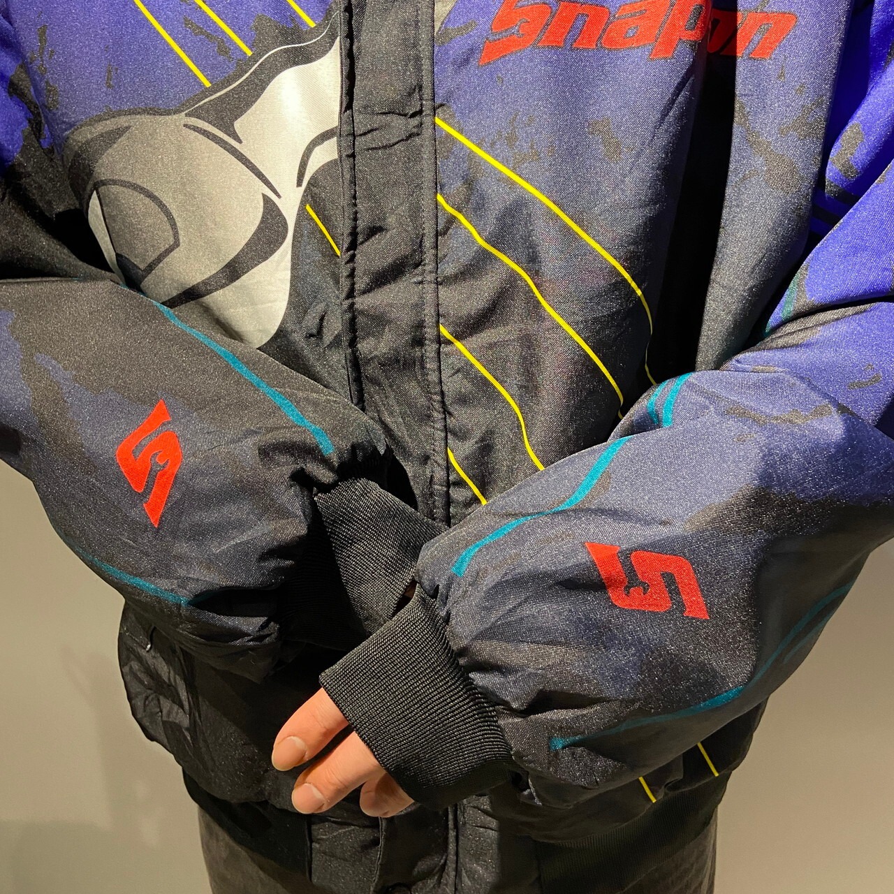 ビッグサイズ 90年代 SNAP-ON 総柄 ナイロンジャケット メンズ2XL 古着