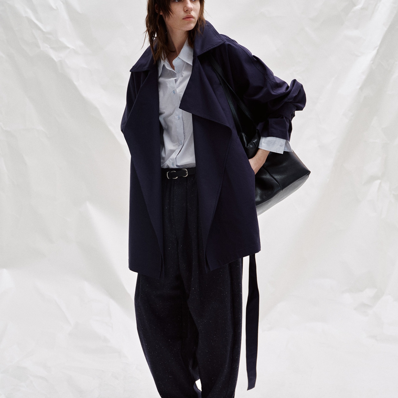 Belted Oversized Jacket T4317