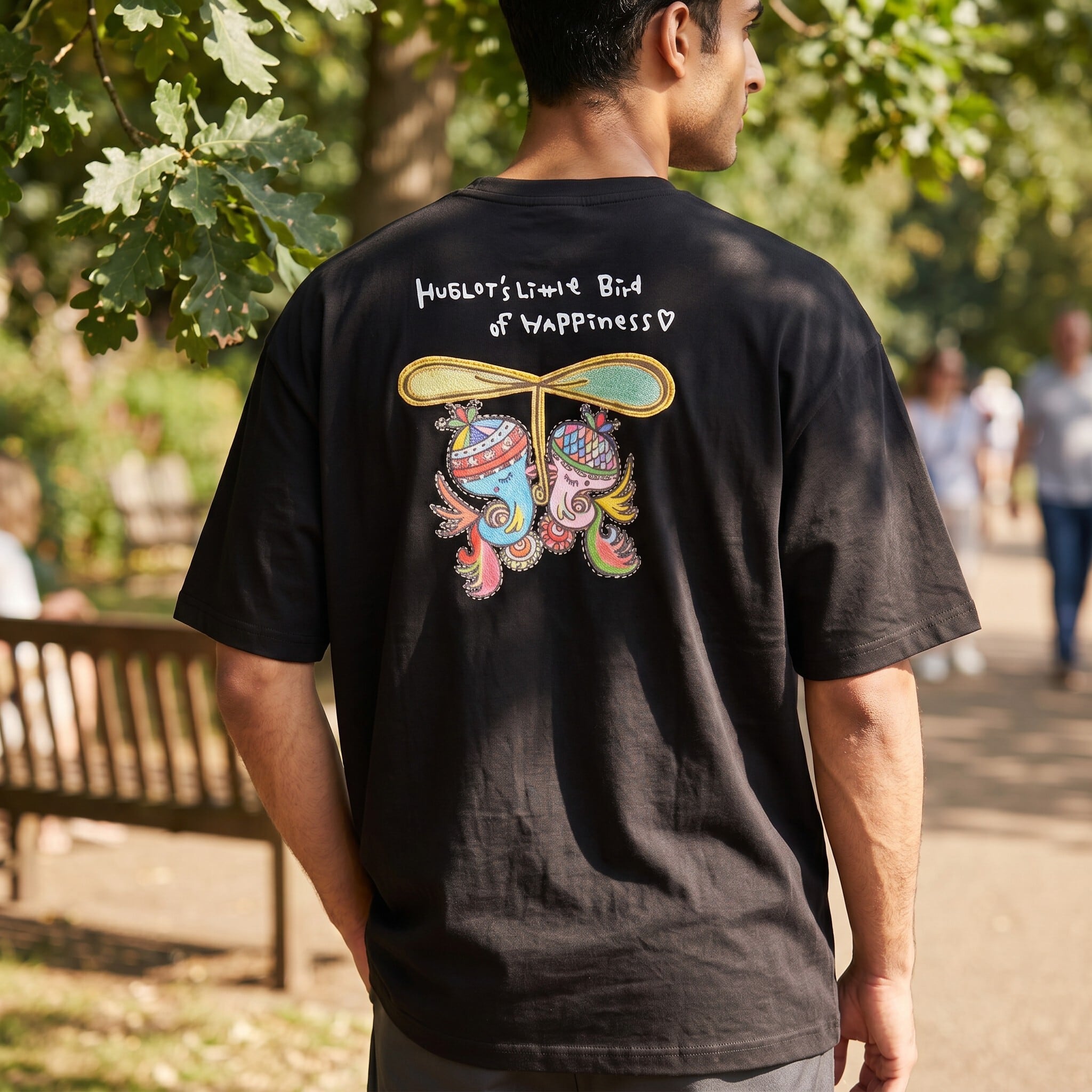 pipi オリジナルTシャツ 【ブラック】HUGLOTとりちゃん XLサイズ