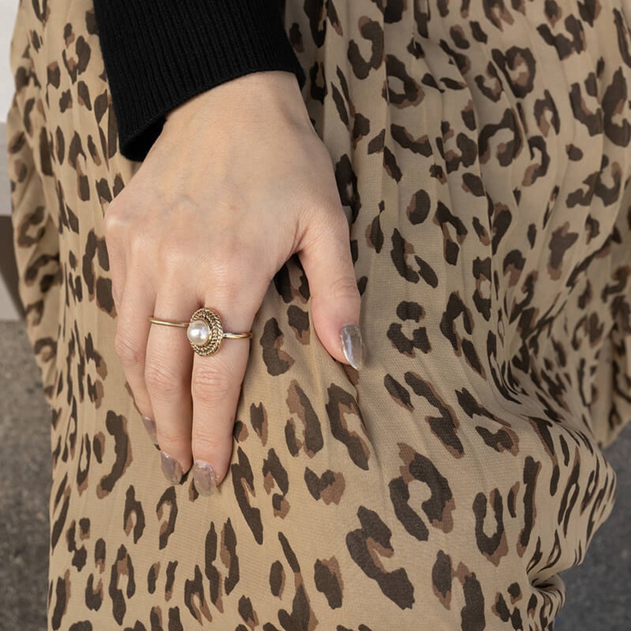 【ネコポス便】 アンティークテイストパールリング　0628