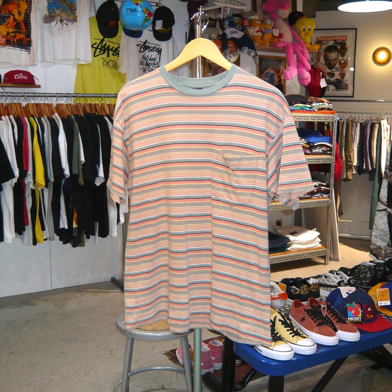 90s GAP マルチボーダーTシャツ ポケット付