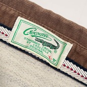 Crocodile クロコダイル 切替コーデュロイ ボーダー 長袖 ポロシャツ L/ブルー系 メンズ