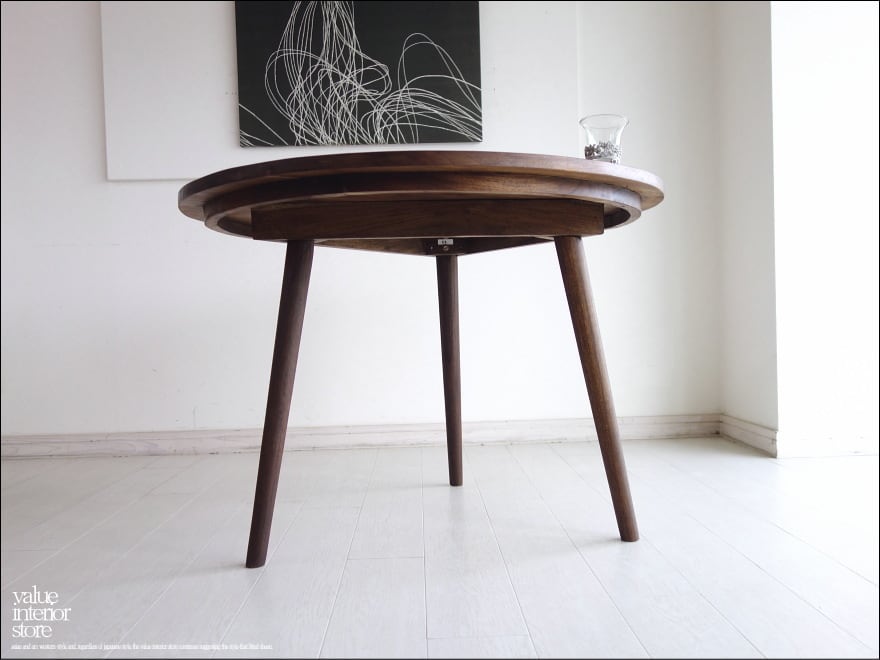 チーク無垢材 円形テーブルMed 丸テーブル ダイニングテーブル カフェ