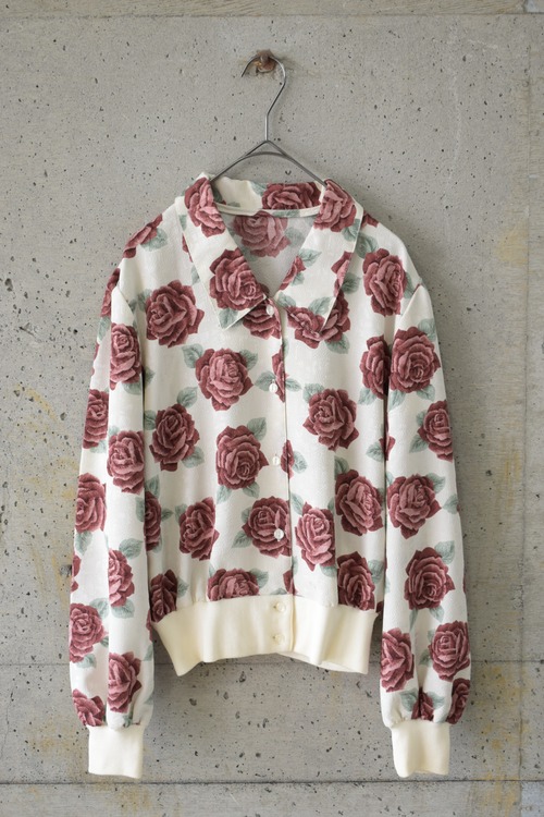 Chic Rose-Print Blouson