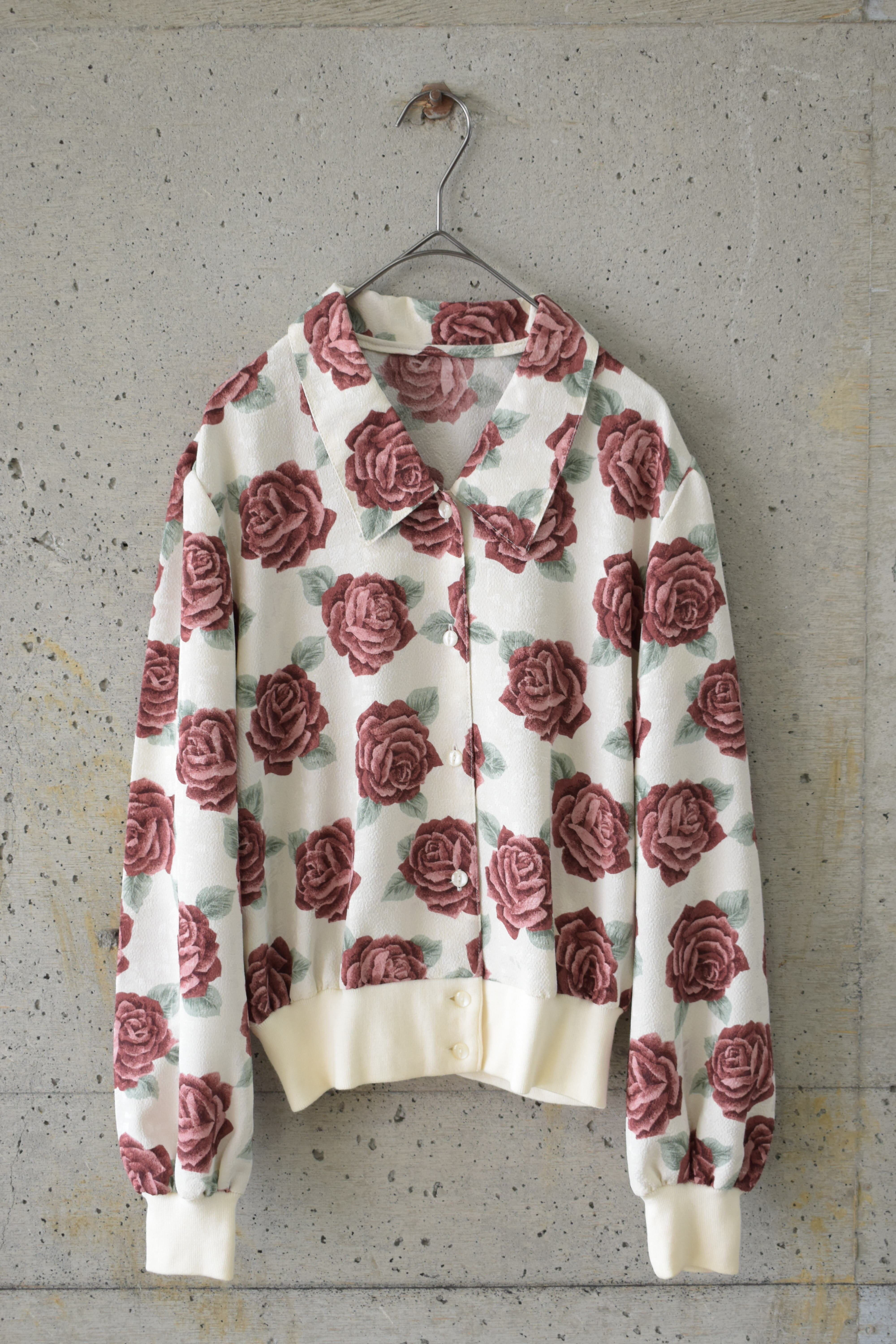 Chic Rose-Print Blouson