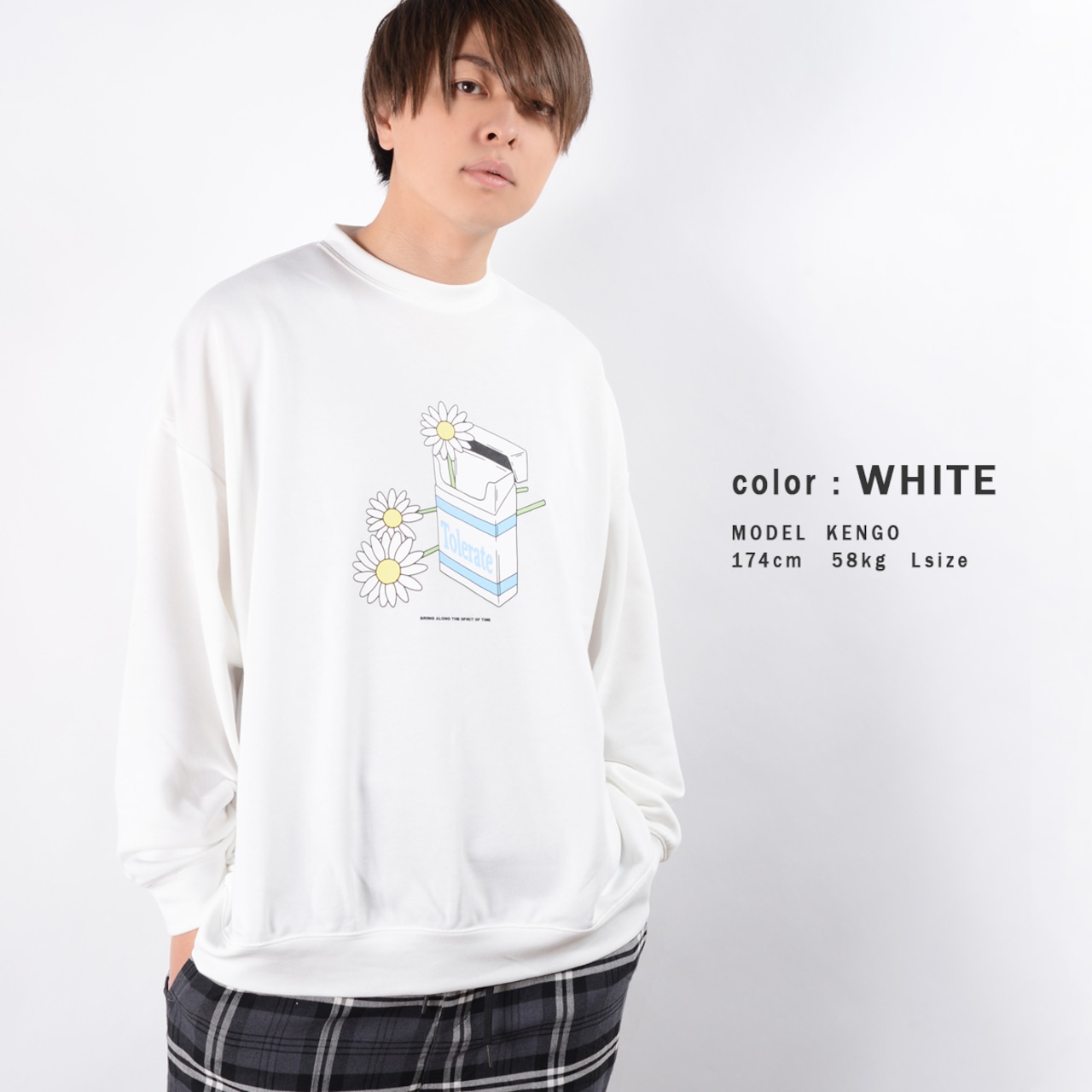 \SALE/◆フラワーシガレット ビッグトレーナー◆ br-400611