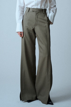 Front Slit Flare PNT / ﾍﾟｰﾊﾟｰ加工 ｳｰﾙｷﾞｬﾊﾞｼﾞﾝ / U734-P03-100