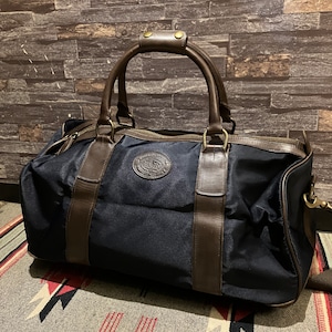 RALPH LAUREN NYLON/LEATHER BOSTON BAG NAVY