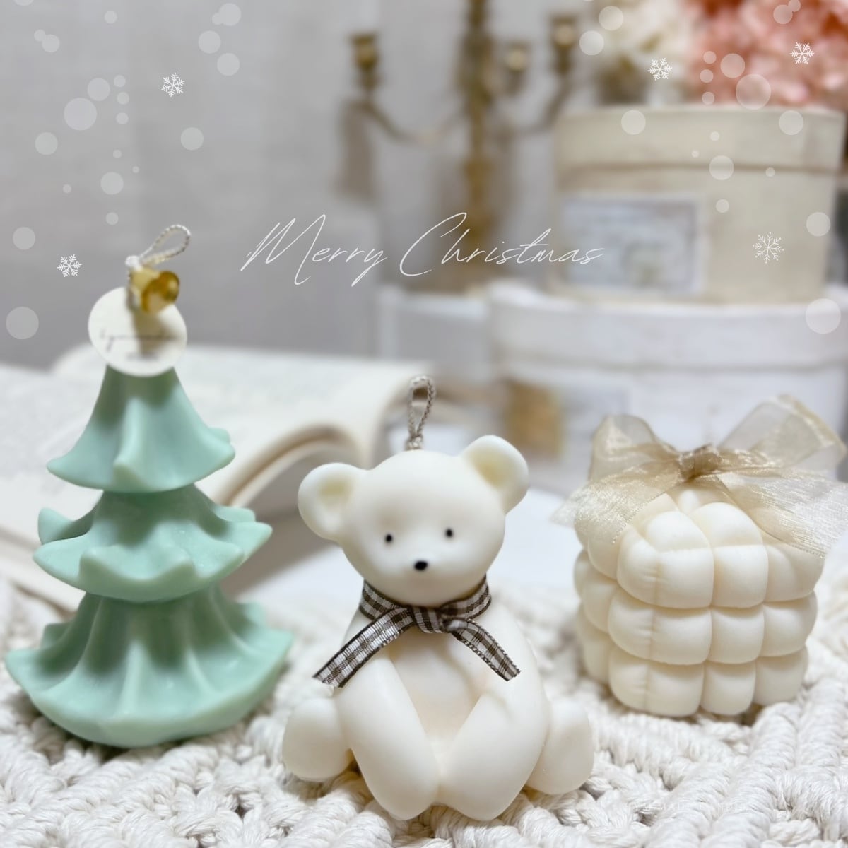 ちっちゃな巾着サシェ/詰替タイプ【白猫とふわもこハート】