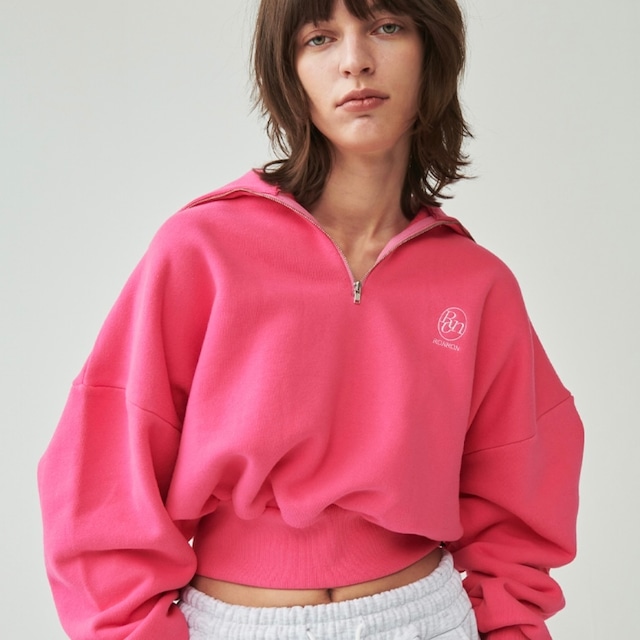 [RONRON] HALF ZIP-UP SWEATSHIRT PINK 正規品 韓国ブランド 韓国代行 韓国通販 韓国ファッション トレーナー