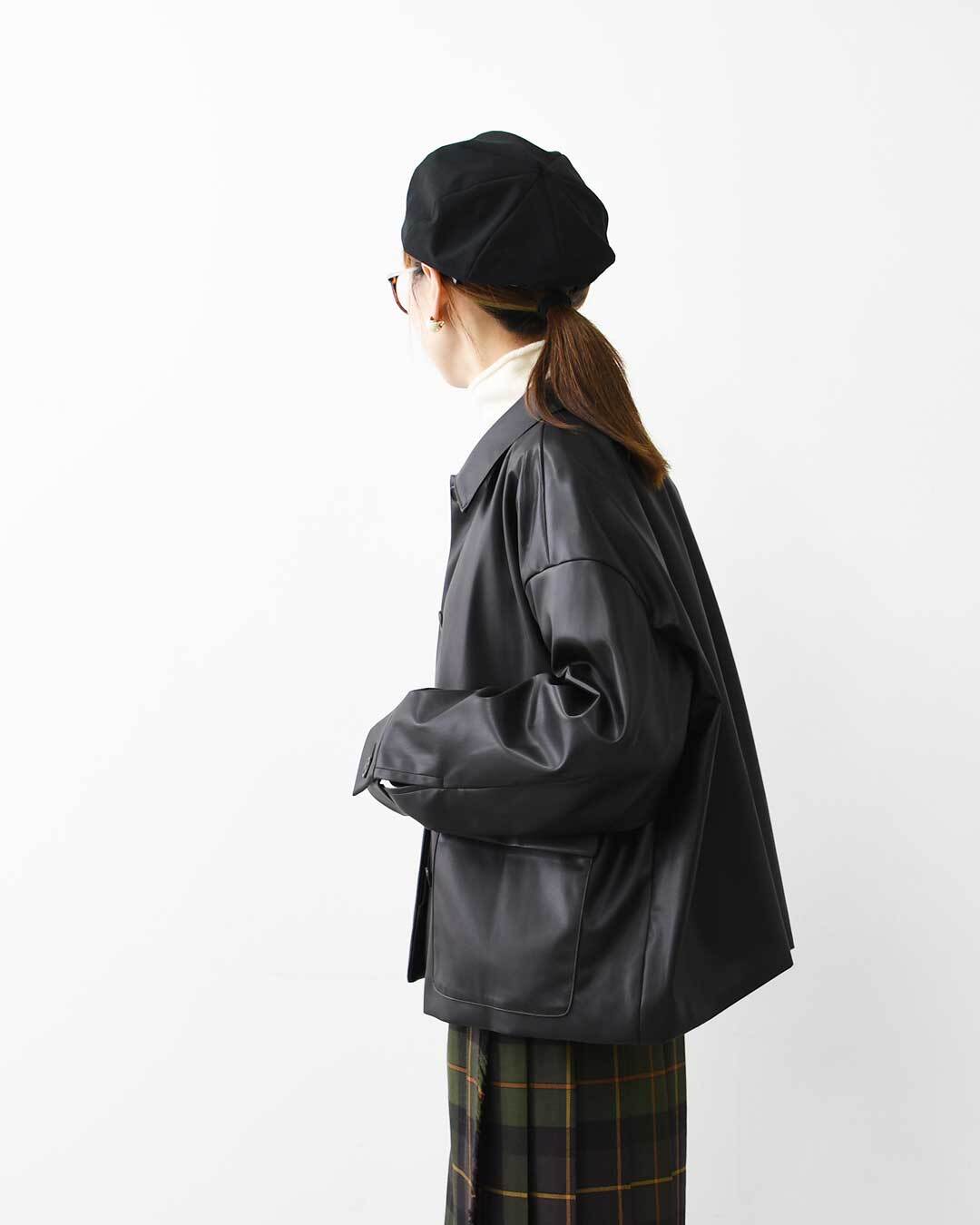 mizuiro ind [ミズイロ インド] synthetic leather shirt JK [3-270069