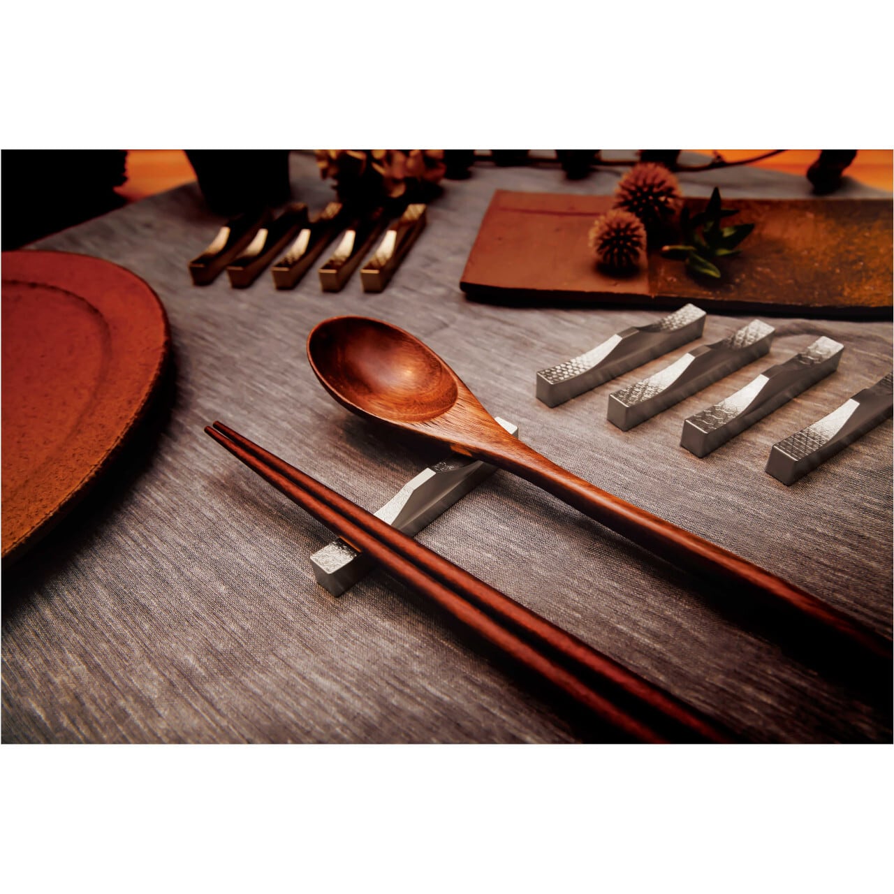 カトラリーレスト（菊・桜）2個セット／ステンレス 縁起のいい世界