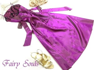 ★送料無料★M(9号）☆サテンパーティ－ロングドレス(OPN5785)