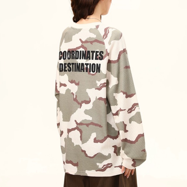 camouflage waffle long tee　迷彩ワッフルロングティー　J2135
