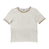 90s Yves Saint Laurent イヴサンローラン ラメデザイン 半袖Tシャツ カットソー M /レディース/ホワイト/ビンテージ/福助代理