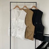 ナイロンフィッシングvest/ベージュ