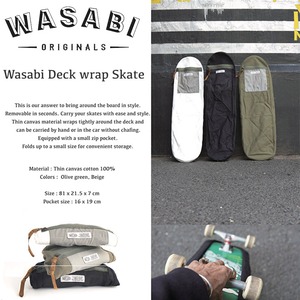 スケートボードケース カバー Wasabi originals ワサビ DECK WRAP SKATE 日本代理店正規品BLK