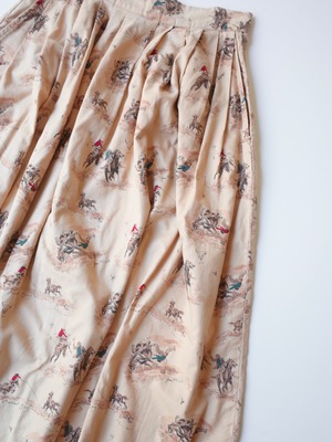 Cowboy pattern long skirt