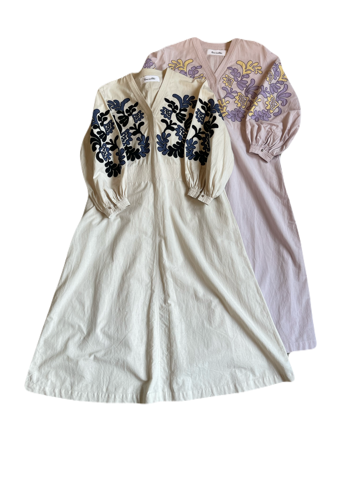 Sara mallika Cotton linen patchwork embroidery dress | Pay ID