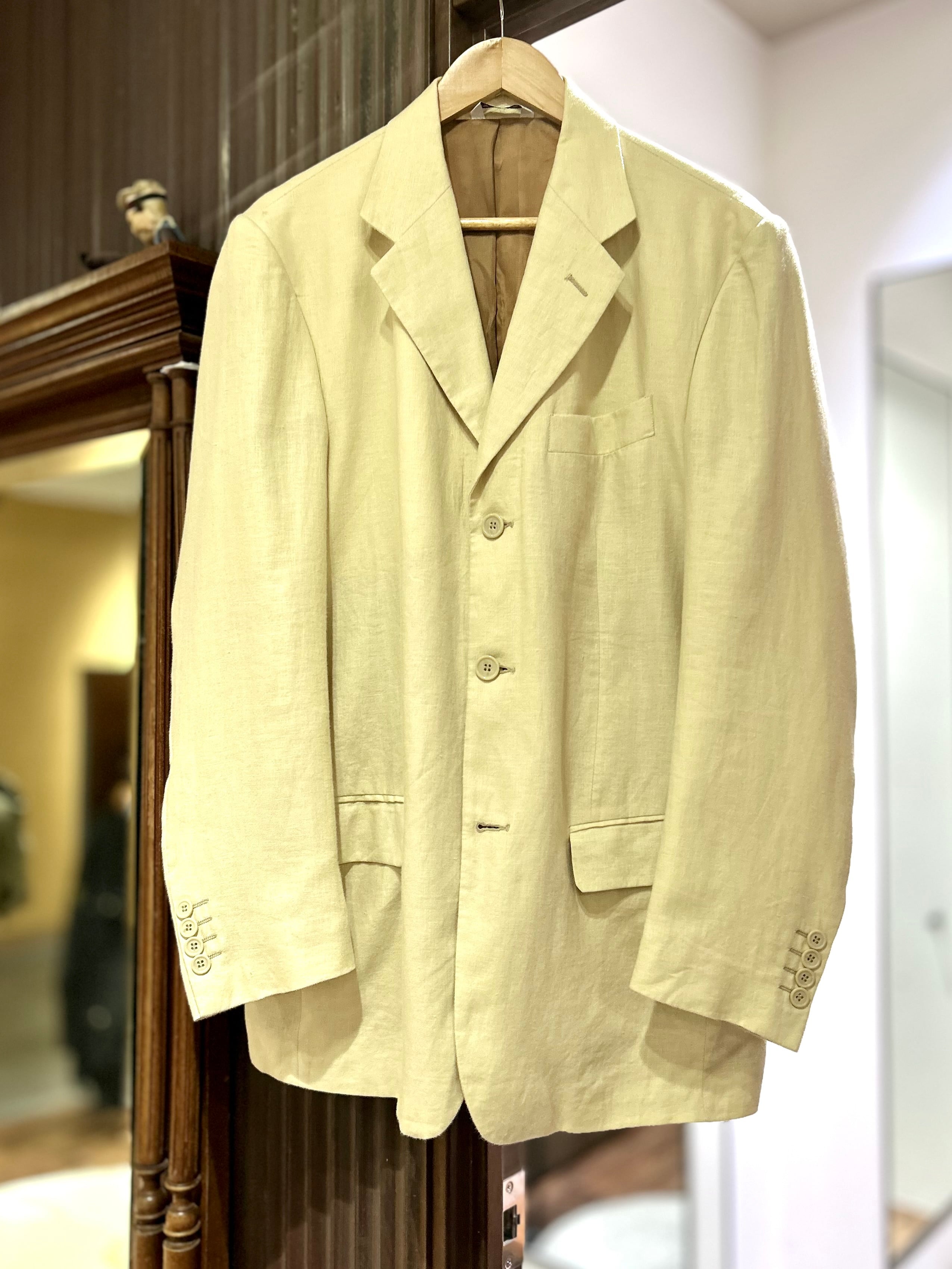 LEONARDO テーラードジャケット クリーム　シルク100% M 匿名発送 OLD LINEN TAILORED JACKET | STRAYSHEEP ONLINE