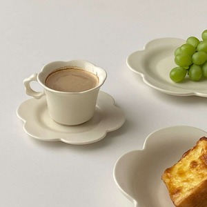 【CUP】フラワー形プレートORカップ＆トレーセット
