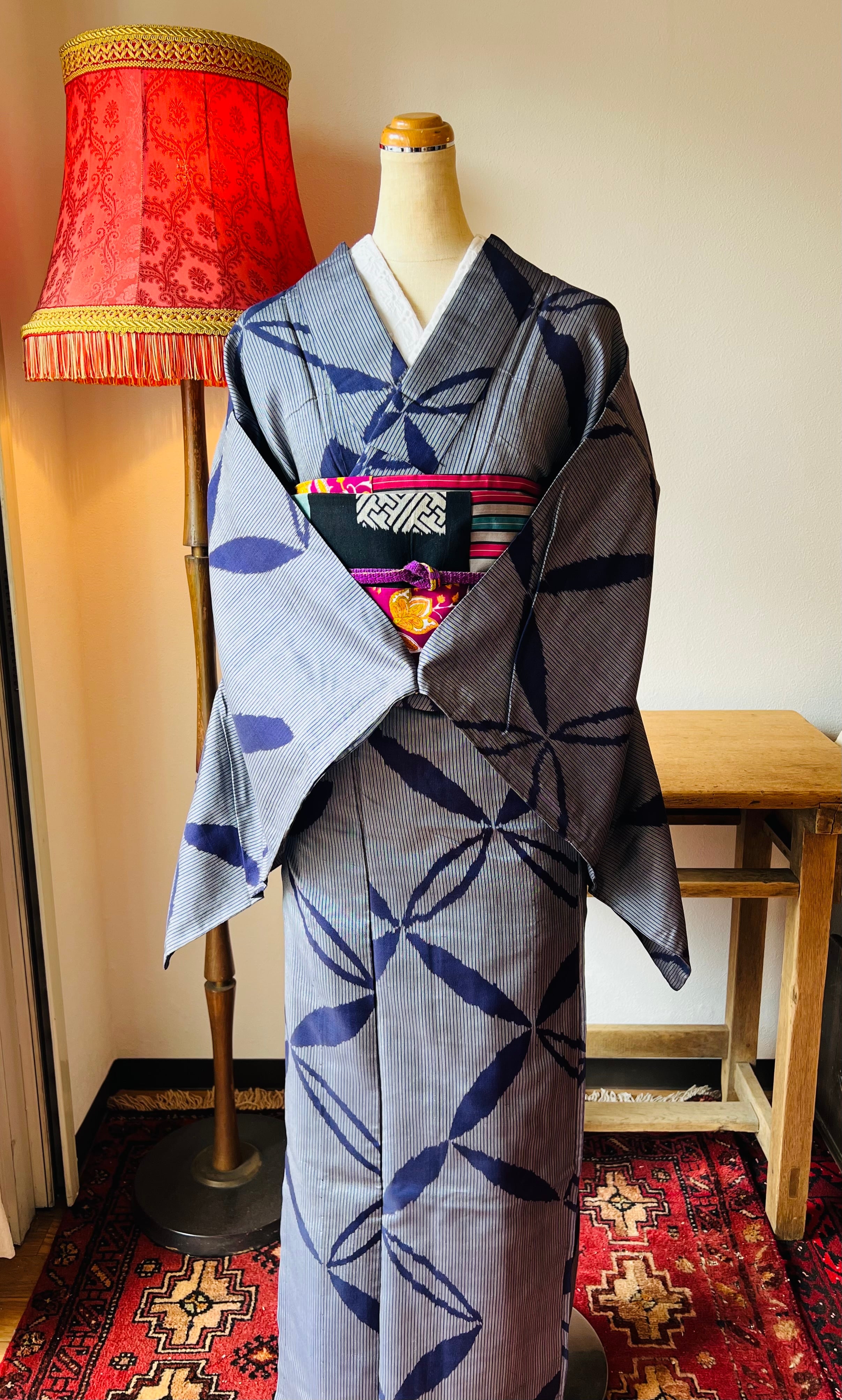 アンティーク着物　単衣　竹 アンティーク単衣着物 | Kohaku kimono