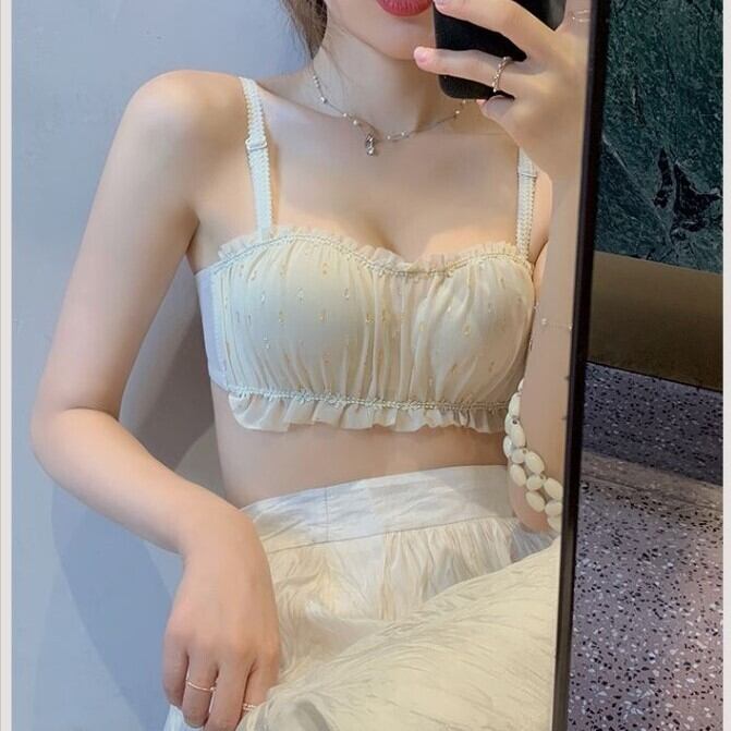 インナー レディース 上下セット ランジェリー ブラジャー ショーツ 下着 ストラップ ワイヤレス ギャザー かわいい 大人可愛い エレガント 清楚 フェミニン おしゃれ お洒落 ナチュラル 送料無料 キュート ガーリー ロマンチック 抜け感 学生 女子会 お泊まり 休日 旅行 A70 A75 A80 A85 B70 B75 B80 B85 ブラック パープル グレー シャンパン オールシーズン 2点セット 10代 20代 韓国 韓国系 普段使い ギフト プレゼント モテ トレンド 流行