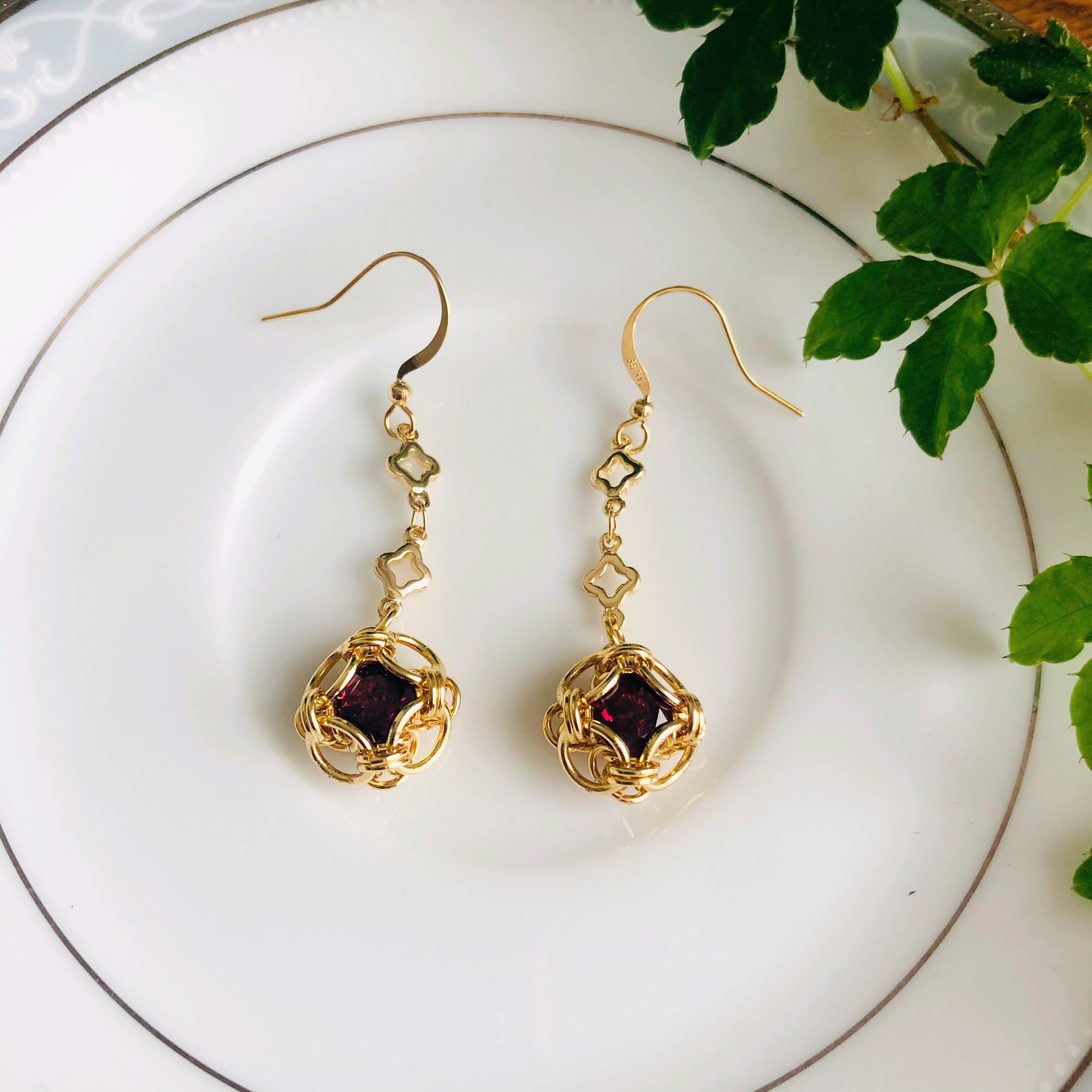 Inner power〜ロードライトガーネット〜14kgf＊フックピアス＊チェイン