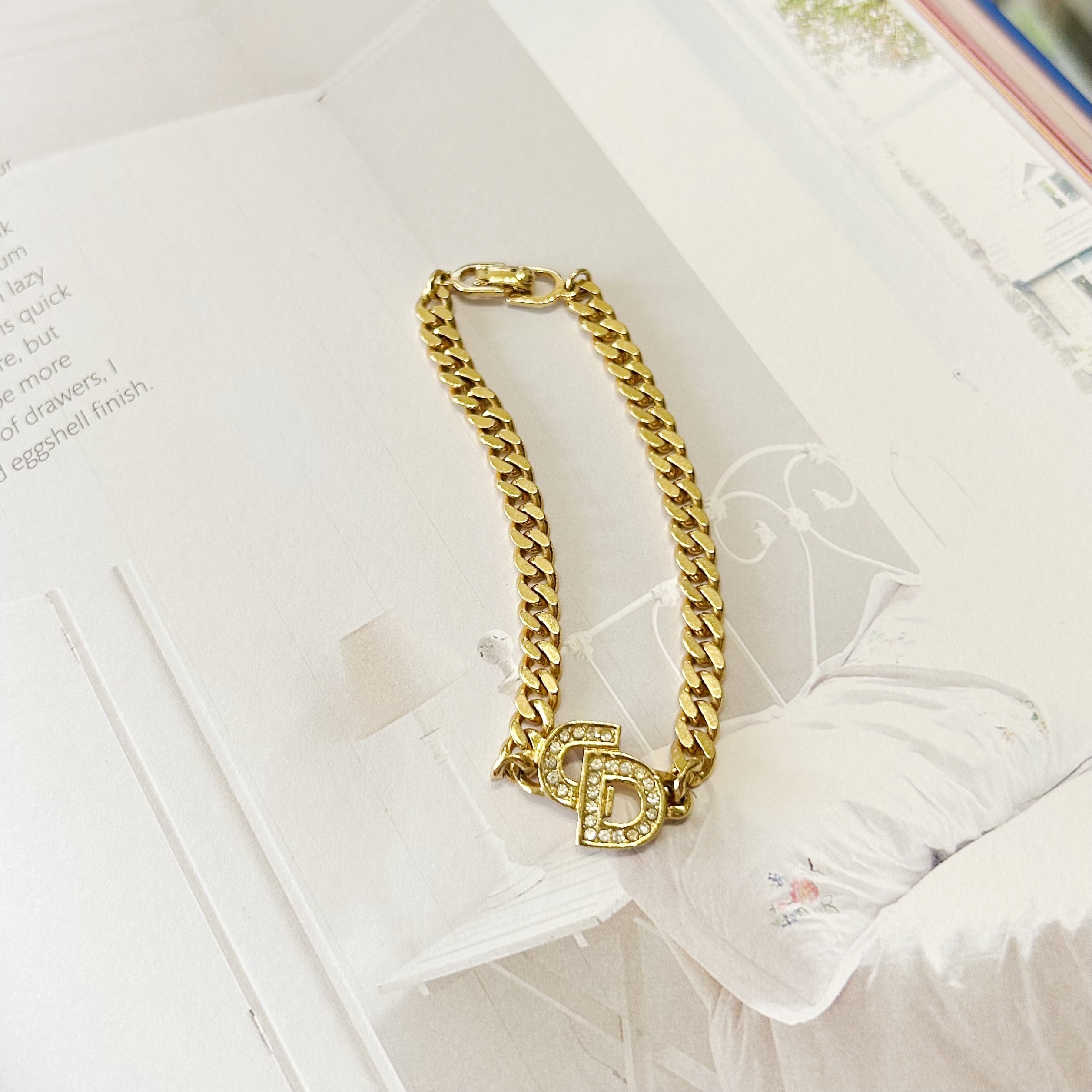 B8051】Christian Dior design logo bracelet/クリスチャンディオール