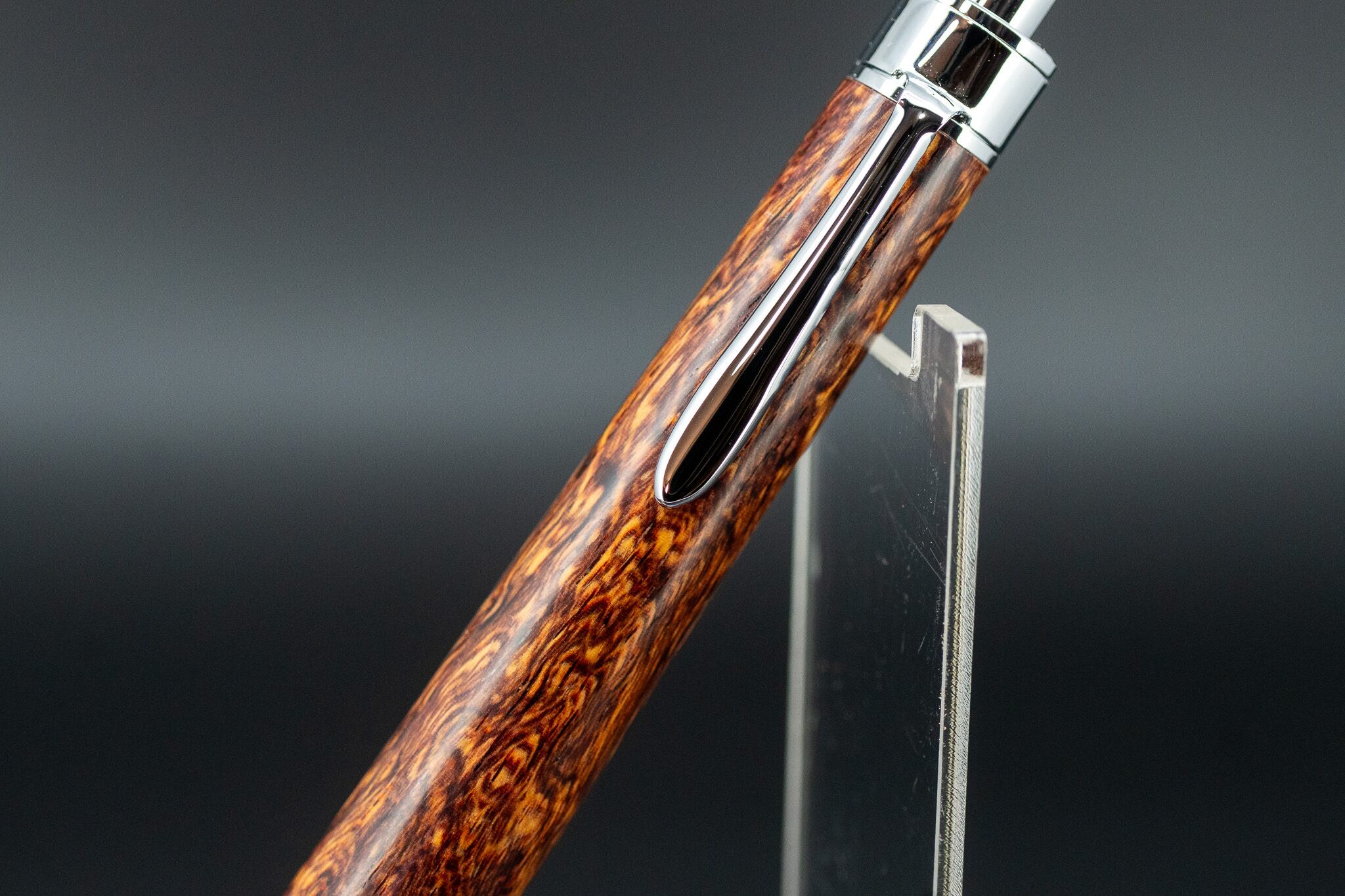 【東洋のローズウッド】 縞紫檀 朱雀杢 極上 silver MP