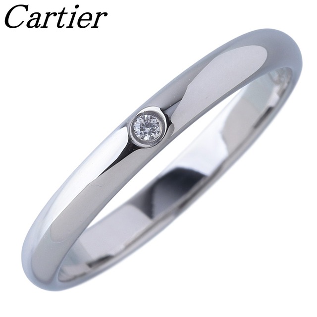 カルティエ ダイヤ リング 1895 ウェディング 1PD #51 幅2.5mm Pt950 