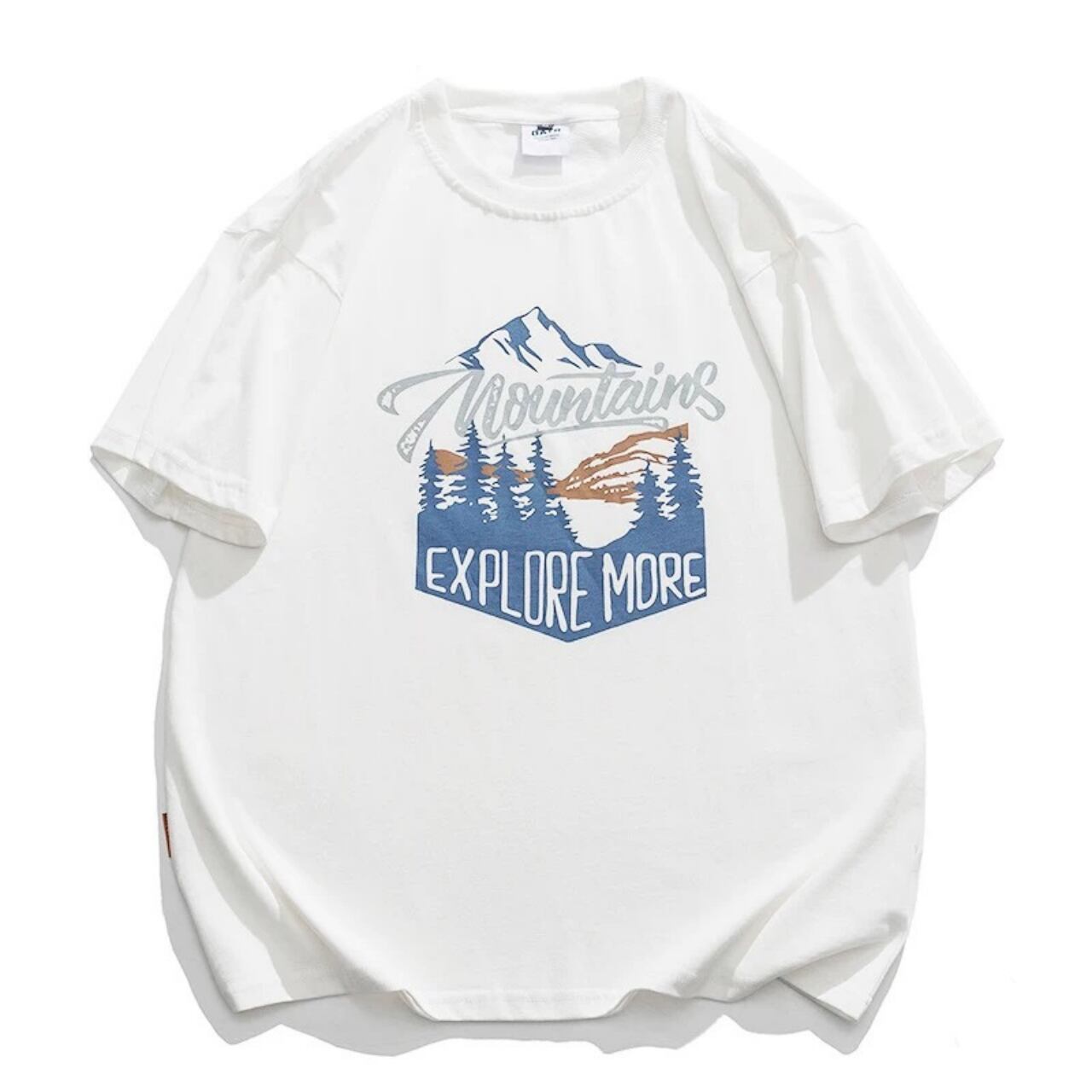 Graphic print short sleeve crew neck tee 2colors 00170