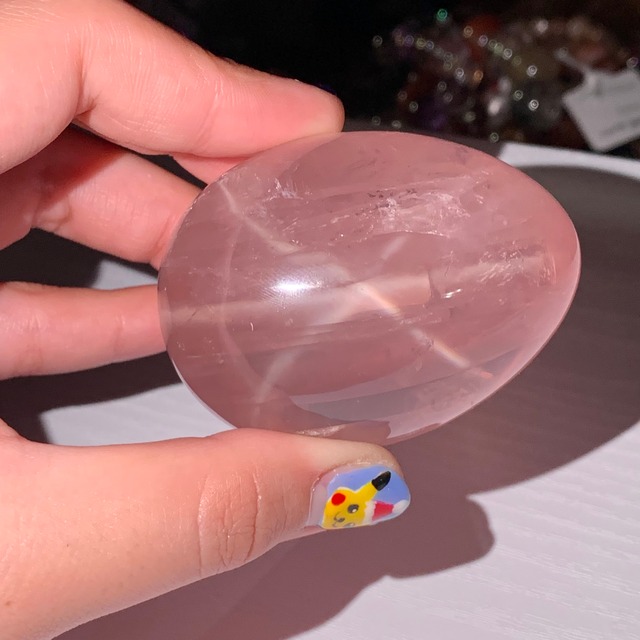 売約済み・色合い綺麗☆透明スターローズクォーツ たまご